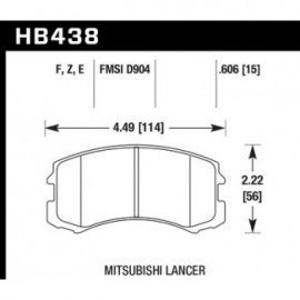 HAWK HB438E.606 brake pad set - Blue 9012 type