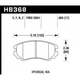 HAWK HB368N.665 brake pad set - HP Plus type