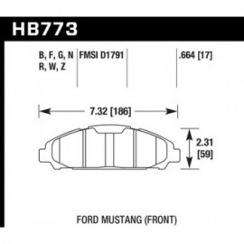 HAWK HB773N.664 brake pad set - HP Plus type