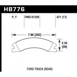 HAWK HB776P.671 brake pad set - Super Duty type
