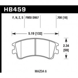 HAWK HB459S.700 brake pad set - HT-10 type