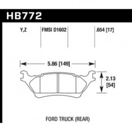 HAWK HB772Y.654 brake pad set - LTS type