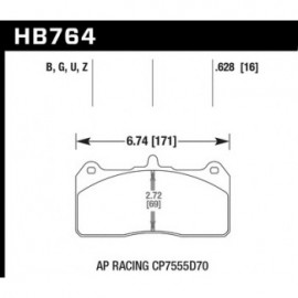HAWK HB764U.628 brake pad sets DTC-70
