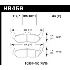 HAWK HB456Y.705 brake pad set - LTS type