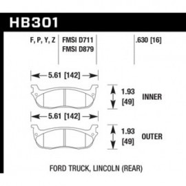 HAWK HB301Z.630 brake pad set - Perf. Ceramic type