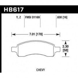 HAWK HB617Y.630 brake pad set - LTS type
