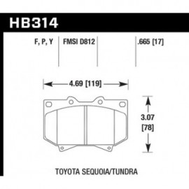 HAWK HB314P.665 brake pad set - Super Duty type