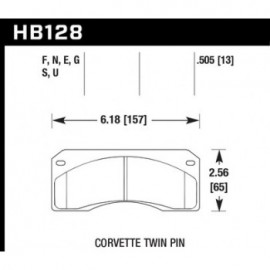 HAWK HB128F.505 brake pad set - HPS type