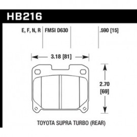 HAWK HB216S.590 brake pad set - HT-10 type (15 mm)
