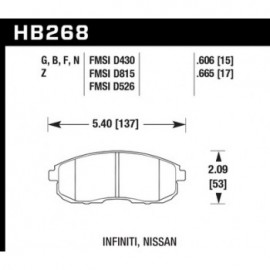 HAWK HB268G.665 brake pad set - DTC-60 type (17 mm)