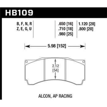 HAWK HB109U1.12 brake pad set - DTC-70 type (28 mm)