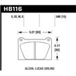 HAWK HB116EE.580 brake pad set - Blue 42 type