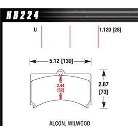 HAWK HB224U1.12 brake pad set - DTC-70 type (29 mm)