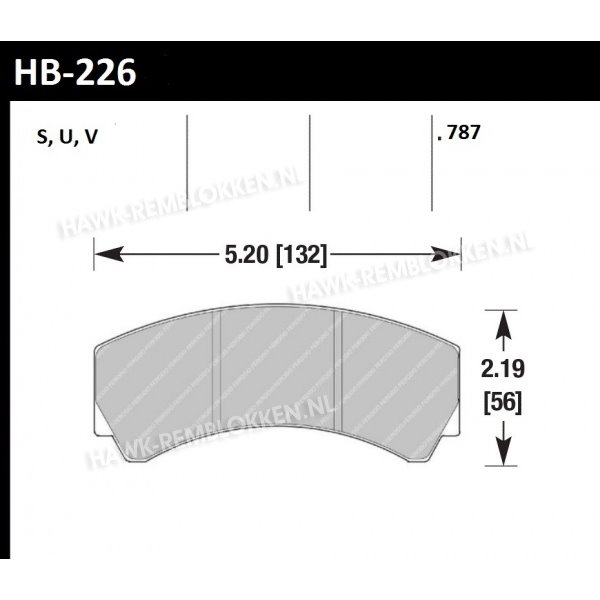 HAWK HB226V.787 brake pad set - HT-14 type