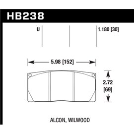 HAWK HB238U1.18 brake pad set - DTC-70 type (30 mm)
