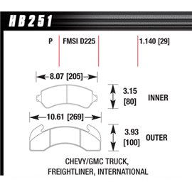 HAWK HB251P1.14 brake pad set - Super Duty type
