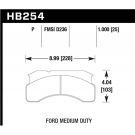 HAWK HB254P1.00 brake pad set - Super Duty type