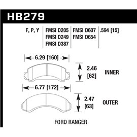 HAWK HB279P.594 brake pad set - Super Duty type