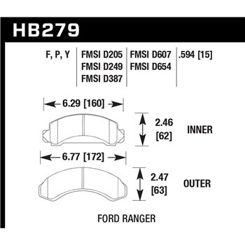 HAWK HB279F.594 brake pad set - HPS type