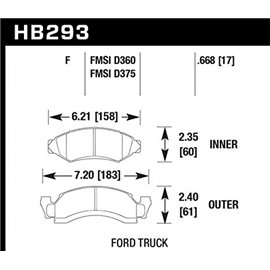 HAWK HB293F.668 brake pad set - HPS type