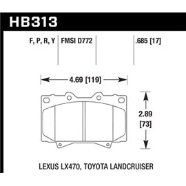 HAWK HB313F.685 brake pad set - HPS type