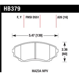 HAWK HB379Y.626 brake pad set - LTS type