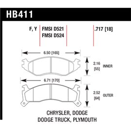 HAWK HB411Y.717 brake pad set - LTS type