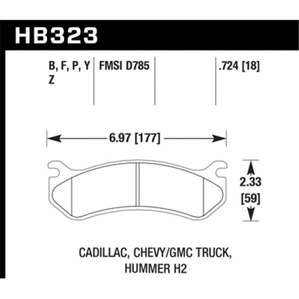 HAWK HB323P.724 brake pad set - Super Duty type