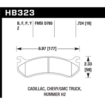 HAWK HB323Y.724 brake pad set - LTS type