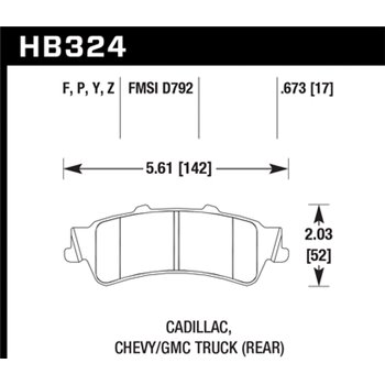 HAWK HB324P.673 brake pad set - Super Duty type