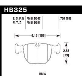 HAWK HB325N.720 brake pad set - HP Plus type