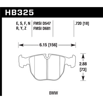 HAWK HB325Y.720 brake pad set - LTS type