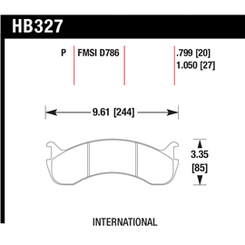HAWK HB327P1.05 brake pad set - Super Duty type