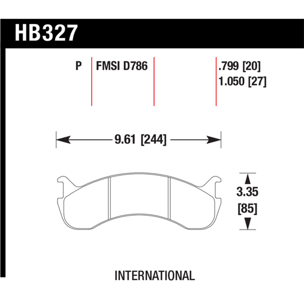 HAWK HB327P1.05 brake pad set - Super Duty type