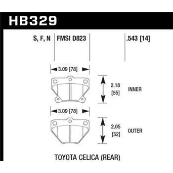 HAWK HB329N.543 brake pad set - HP Plus type
