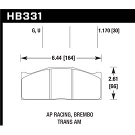 HAWK HB331U1.17 brake pad set - DTC-70 type (30 mm)