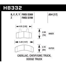 HAWK HB332Z.654 brake pad set - Perf. Ceramic type
