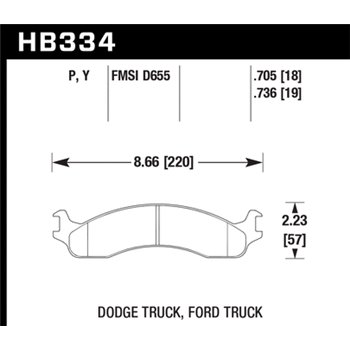 HAWK HB334P.705 brake pad set - Super Duty type