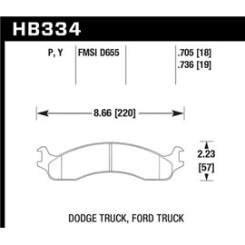 HAWK HB334P.705 brake pad set - Super Duty type