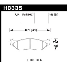 HAWK HB335P.815 brake pad set - Super Duty type