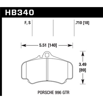 HAWK HB340S.710 brake pad set - HT-10 type (18 mm)