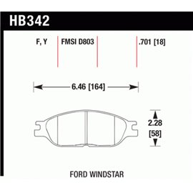 HAWK HB342F.701 brake pad set - HPS type