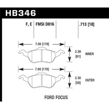 HAWK HB346E.713 brake pad set - Blue 9012 type (18 mm)