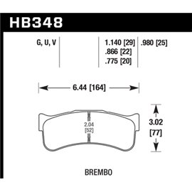 HAWK HB348U.980 brake pad set - DTC-70 type (25 mm)