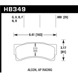 HAWK HB349N.980 brake pad set - HP Plus type