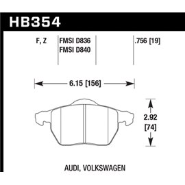 HAWK HB354Z.756A brake pad set - Perf. Ceramic type