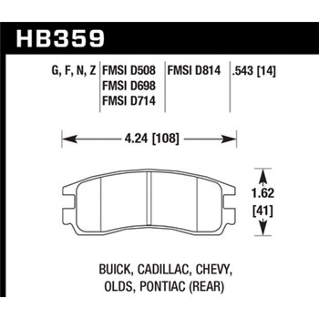 HAWK HB359N.543 brake pad set - HP Plus type