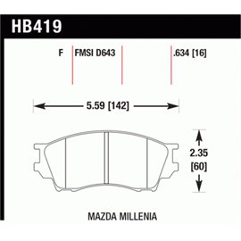 HAWK HB419Y.634 brake pad set - LTS type