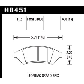 HAWK HB451Z.668 brake pad set - Perf. Ceramic type