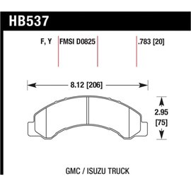 HAWK HB537Y.783 brake pad set - LTS type